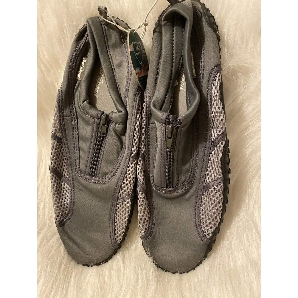 Just Speed Water Shoes Mens Size 11 Gray Front Zip Beach Wear‎